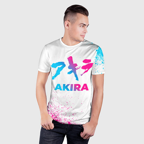 Мужская спорт-футболка Akira neon gradient style / 3D-принт – фото 3