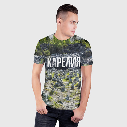 Мужская спорт-футболка Карелия / 3D-принт – фото 3