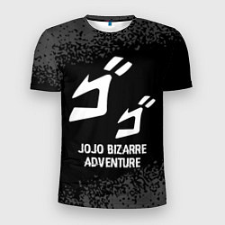 Футболка спортивная мужская JoJo Bizarre Adventure glitch на темном фоне, цвет: 3D-принт