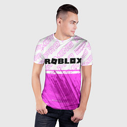 Футболка спортивная мужская Roblox pro gaming: символ сверху, цвет: 3D-принт — фото 2