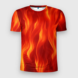 Футболка спортивная мужская Огонь рыжий, цвет: 3D-принт