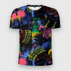 Мужская спорт-футболка Яркие абстрактые формы с текстурой