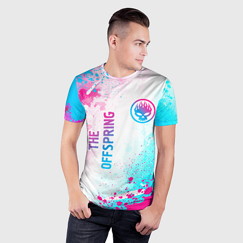 Мужская спорт-футболка The Offspring neon gradient style: надпись, символ / 3D-принт – фото 3