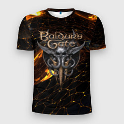 Футболка спортивная мужская Baldurs Gate 3 logo gold and black, цвет: 3D-принт