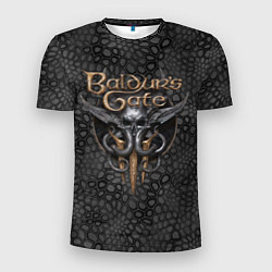 Футболка спортивная мужская Baldurs Gate 3 logo dark black, цвет: 3D-принт