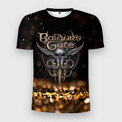 Футболка спортивная мужская Baldurs Gate 3 logo dark gold logo, цвет: 3D-принт