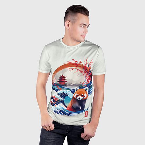 Мужская спорт-футболка Красная панда на охоте / 3D-принт – фото 3