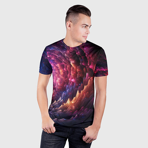 Мужская спорт-футболка Звездная космическая спираль / 3D-принт – фото 3