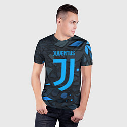 Футболка спортивная мужская Juventus blue logo, цвет: 3D-принт — фото 2