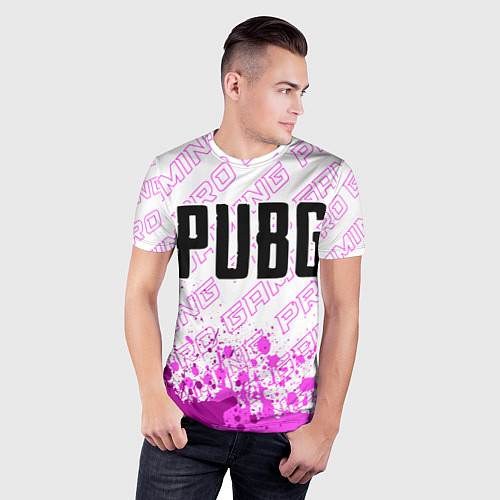 Мужская спорт-футболка PUBG pro gaming: символ сверху / 3D-принт – фото 3