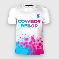 Футболка спортивная мужская Cowboy Bebop neon gradient style: символ сверху, цвет: 3D-принт