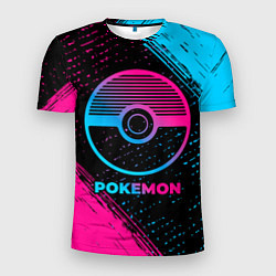 Футболка спортивная мужская Pokemon - neon gradient, цвет: 3D-принт