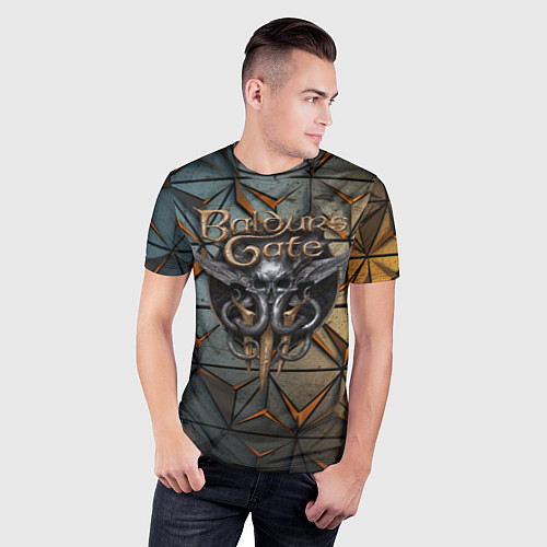 Мужская спорт-футболка Baldurs Gate 3 dark logo / 3D-принт – фото 3