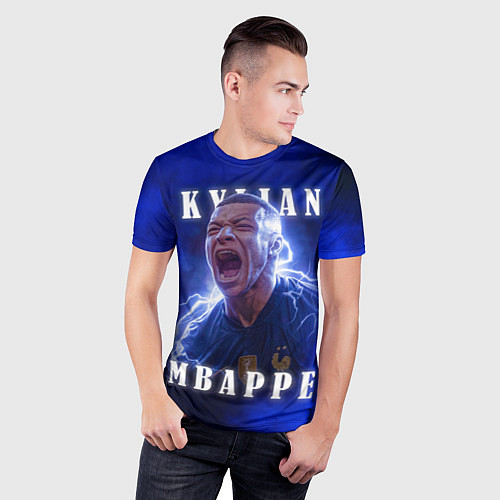 Мужская спорт-футболка Килиан Мбаппе сборная Франции / 3D-принт – фото 3
