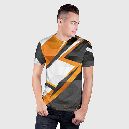 Мужская спорт-футболка Абстрактный полигональный узор Asiimov / 3D-принт – фото 3