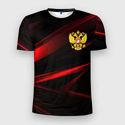 Мужская спорт-футболка Золотистый герб России