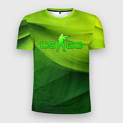 Футболка спортивная мужская CSGO green logo, цвет: 3D-принт