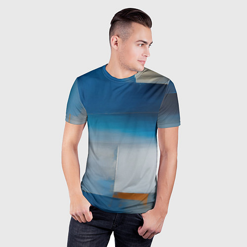 Мужская спорт-футболка Синяя палитра / 3D-принт – фото 3