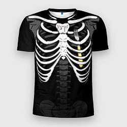 Футболка спортивная мужская Скелет: ребра с вилкой, цвет: 3D-принт