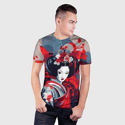 Футболка спортивная мужская Geisha vector style, цвет: 3D-принт — фото 2