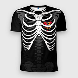 Футболка спортивная мужская Скелет: ребра с разбитым сердцем, цвет: 3D-принт