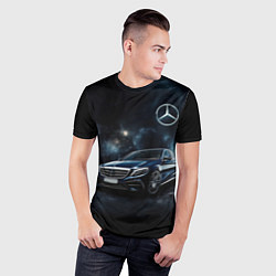 Футболка спортивная мужская Mercedes Benz galaxy, цвет: 3D-принт — фото 2