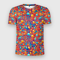Мужская спорт-футболка Разноцветные пузырики узор