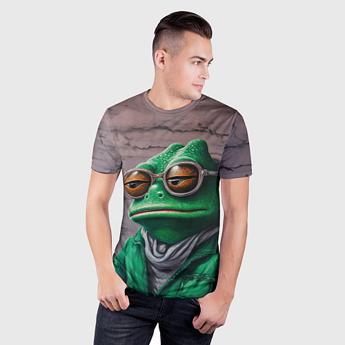 Мужская спорт-футболка Уставшная лягушка Пепе / 3D-принт – фото 3