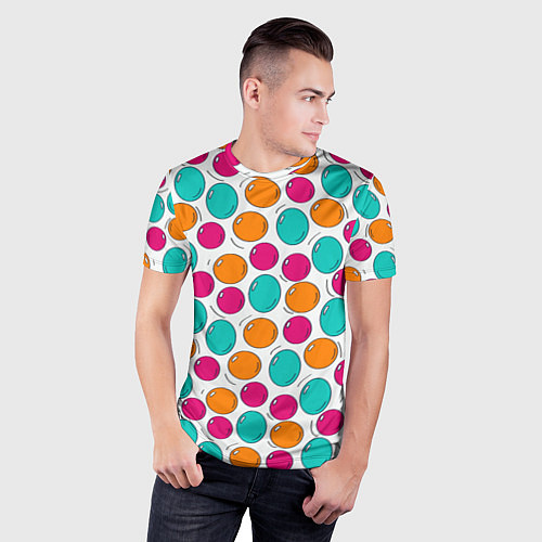 Мужская спорт-футболка Яркие цветные пузыри / 3D-принт – фото 3