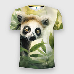 Футболка спортивная мужская Лемур акварель, цвет: 3D-принт