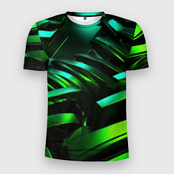 Футболка спортивная мужская Dark green abstract, цвет: 3D-принт