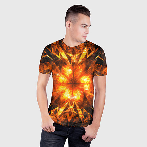 Мужская спорт-футболка Fire abstract / 3D-принт – фото 3