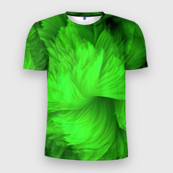 Мужская спорт-футболка Зеленая объемная абстракция