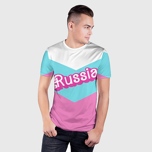 Мужская спорт-футболка Russia - barbie style / 3D-принт – фото 3