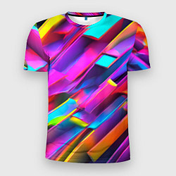 Мужская спорт-футболка Неоновые разноцветные пластины
