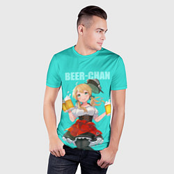 Футболка спортивная мужская Beer - chan, цвет: 3D-принт — фото 2