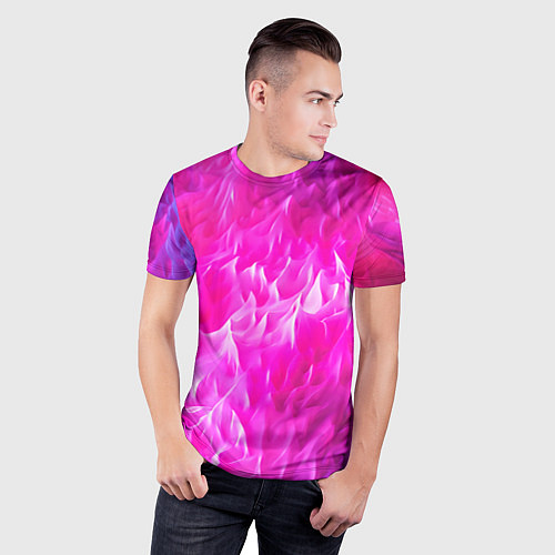 Мужская спорт-футболка Pink texture / 3D-принт – фото 3