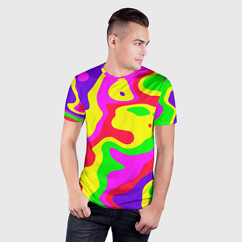 Мужская спорт-футболка Абстракция пять цветов / 3D-принт – фото 3