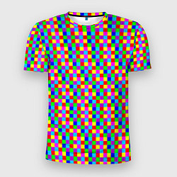 Футболка спортивная мужская Разноцветные маленькие квадраты, цвет: 3D-принт