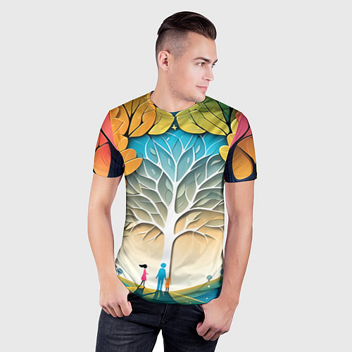 Мужская спорт-футболка Семейное дерево - нейросеть / 3D-принт – фото 3