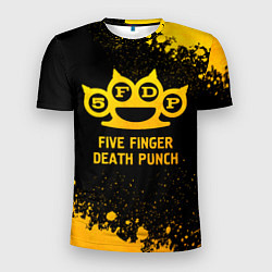 Футболка спортивная мужская Five Finger Death Punch - gold gradient, цвет: 3D-принт