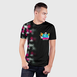 Футболка спортивная мужская Игра в кальмара x Fall Guys, цвет: 3D-принт — фото 2