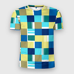 Футболка спортивная мужская Ретро квадраты, цвет: 3D-принт