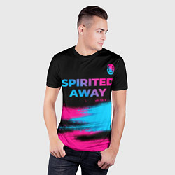 Футболка спортивная мужская Spirited Away - neon gradient: символ сверху, цвет: 3D-принт — фото 2