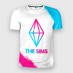 Футболка спортивная мужская The Sims neon gradient style, цвет: 3D-принт