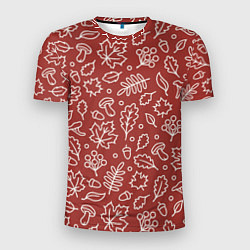 Мужская спорт-футболка Осень - бордовый 2