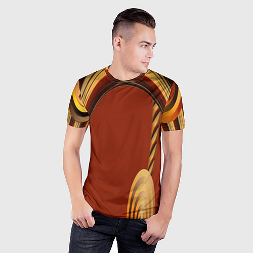 Мужская спорт-футболка Древесные изгибы / 3D-принт – фото 3