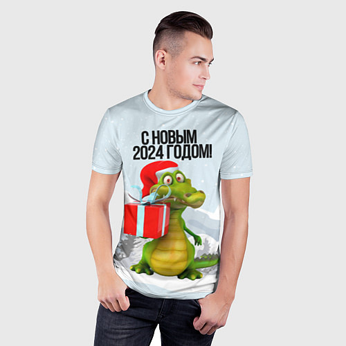 Мужская спорт-футболка С новым 2024 годом / 3D-принт – фото 3