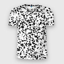 Футболка спортивная мужская Пятнистый чёрно-белый паттерн, цвет: 3D-принт