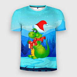 Футболка спортивная мужская Дракон с подарком новый год, цвет: 3D-принт